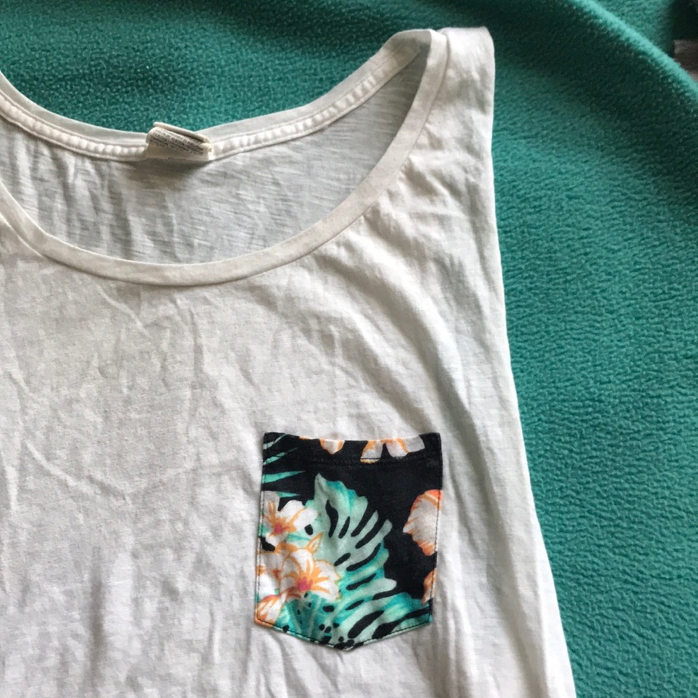 Pink by Victoria Secret White tropical tank top